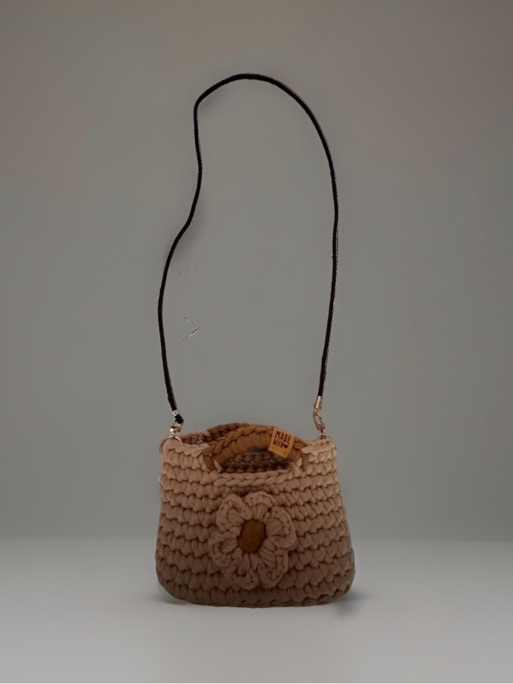Handcrafted Cream Crochet Crossbody with Adjustable Strap - Picture 2 of 7